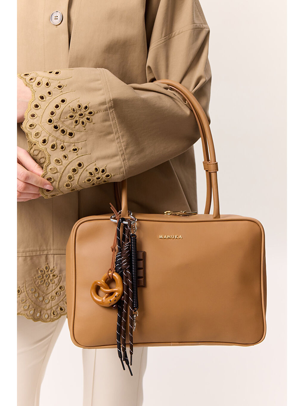 Kahverengi Sımona Tote Çanta Camel-4