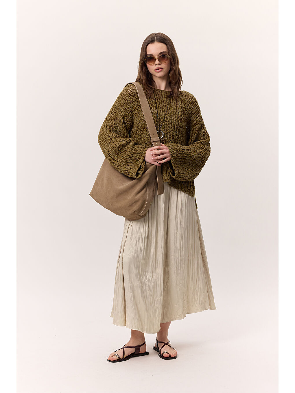 Crush Saten Etek Bej-1