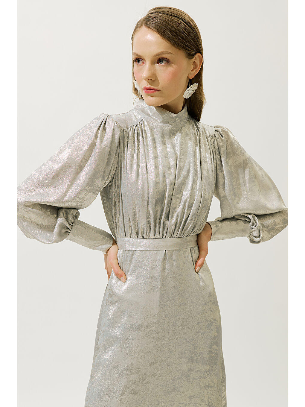 Işıltılı Abiye Elbise Yeşil-2