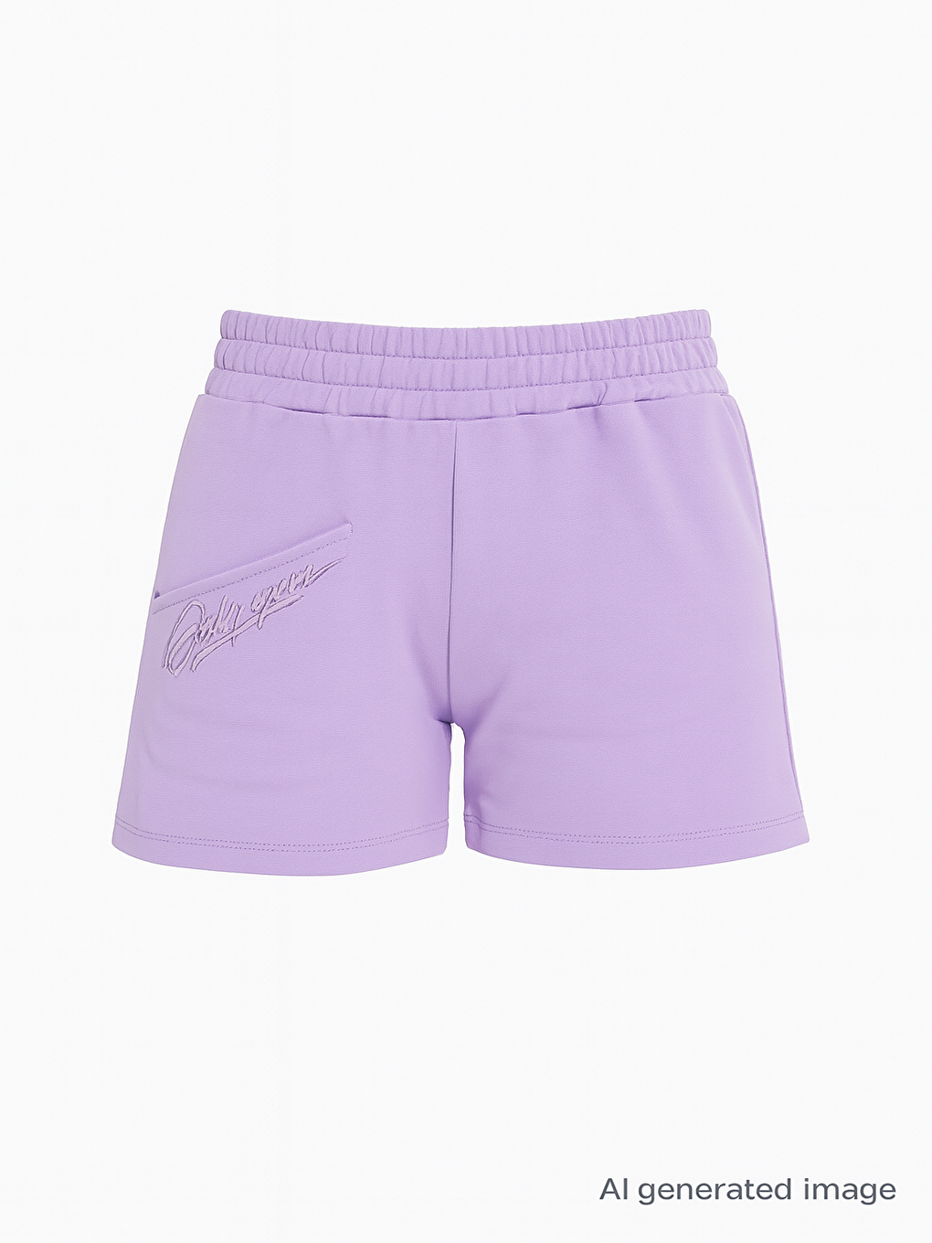 Lila Kız Çocuk Nakışlı Şort