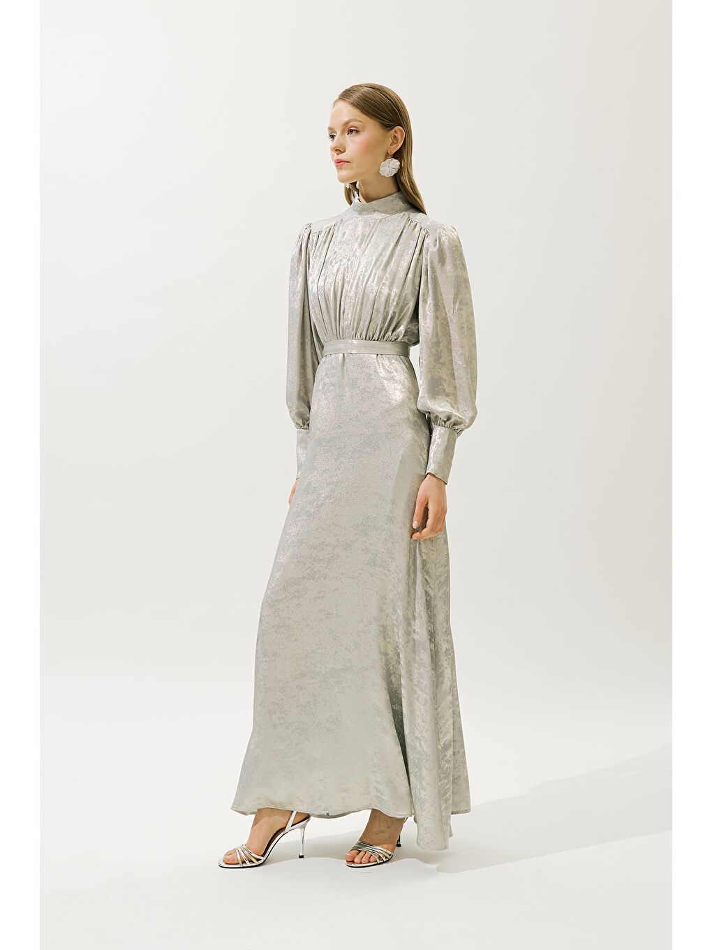 Işıltılı Abiye Elbise Yeşil-4