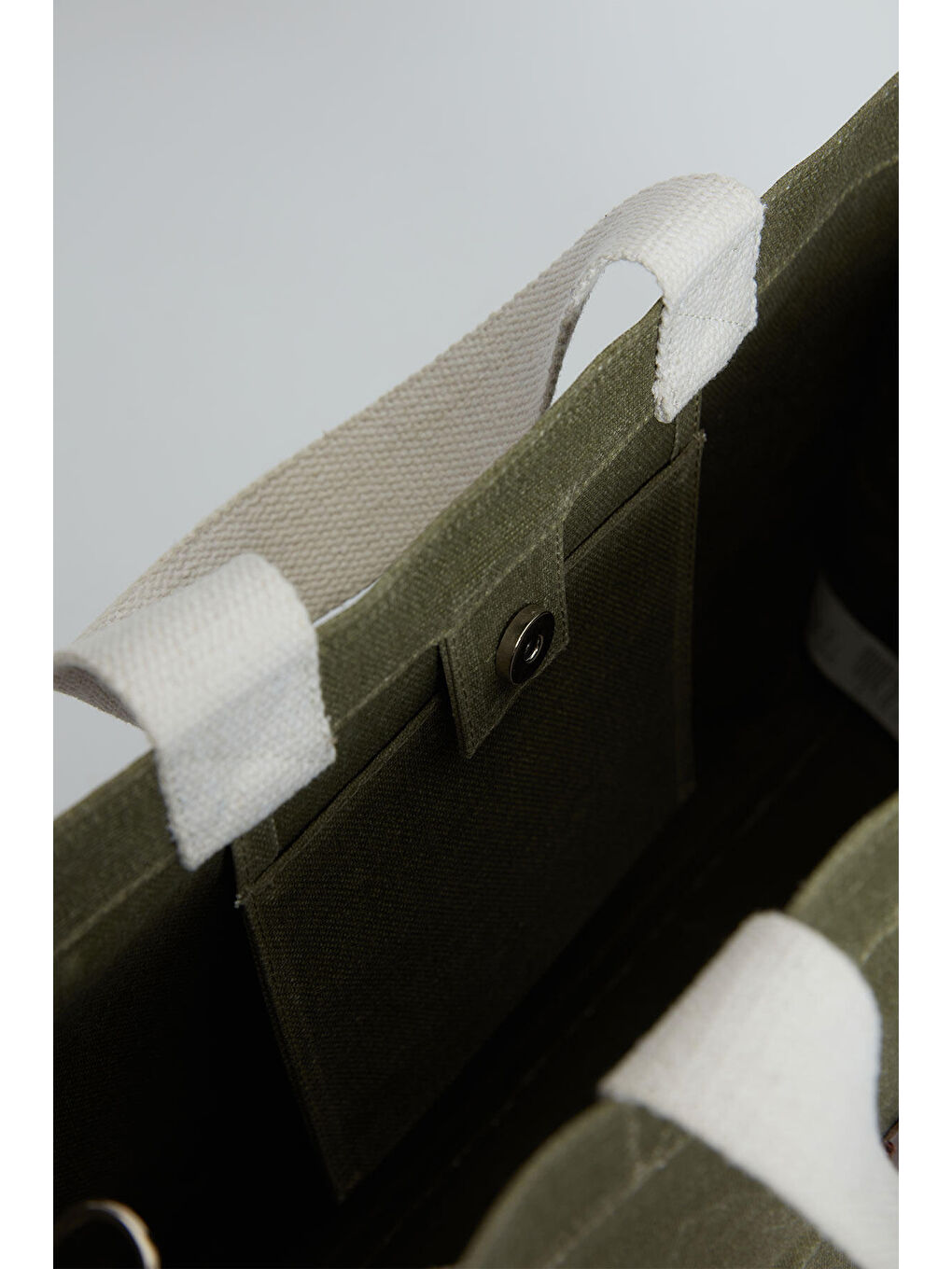 Yıkama Efektli Large Kanvas Çanta Askeri Yeşil-5