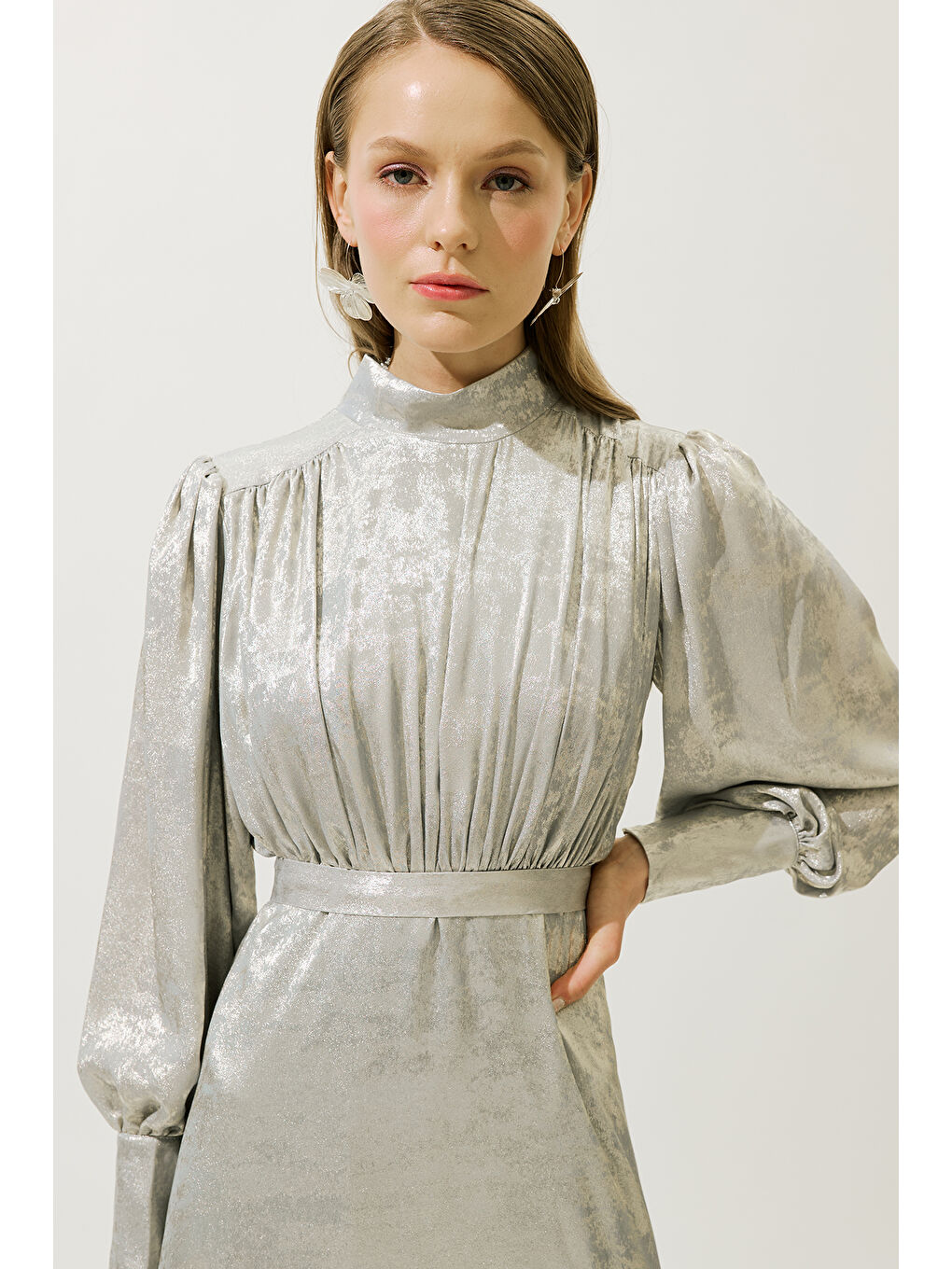 Işıltılı Abiye Elbise Yeşil-5