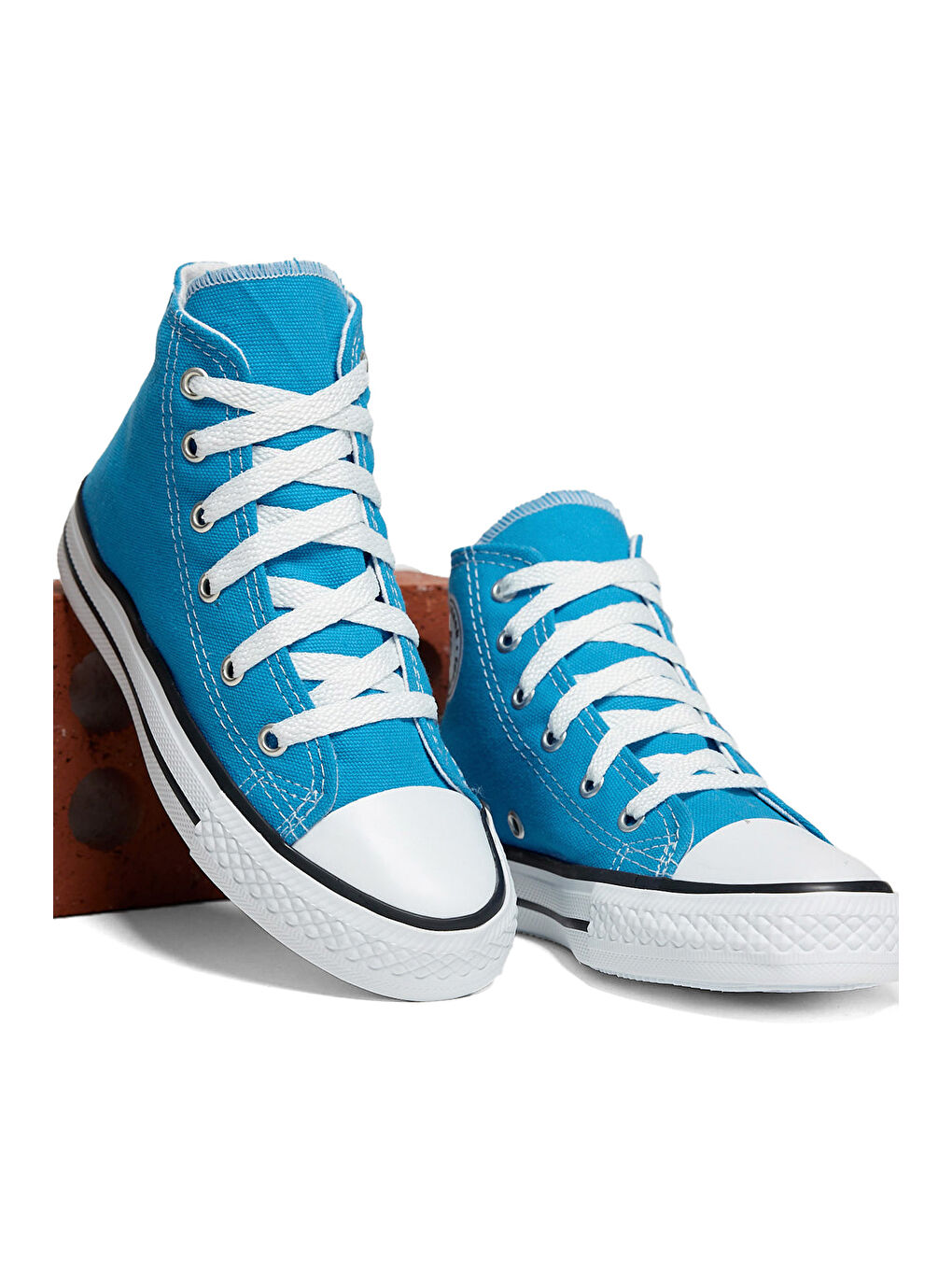 Çocuk Unisex Mavi Rahat Kalıp Bağcıklı Uzun Spor Ayakkabı-2