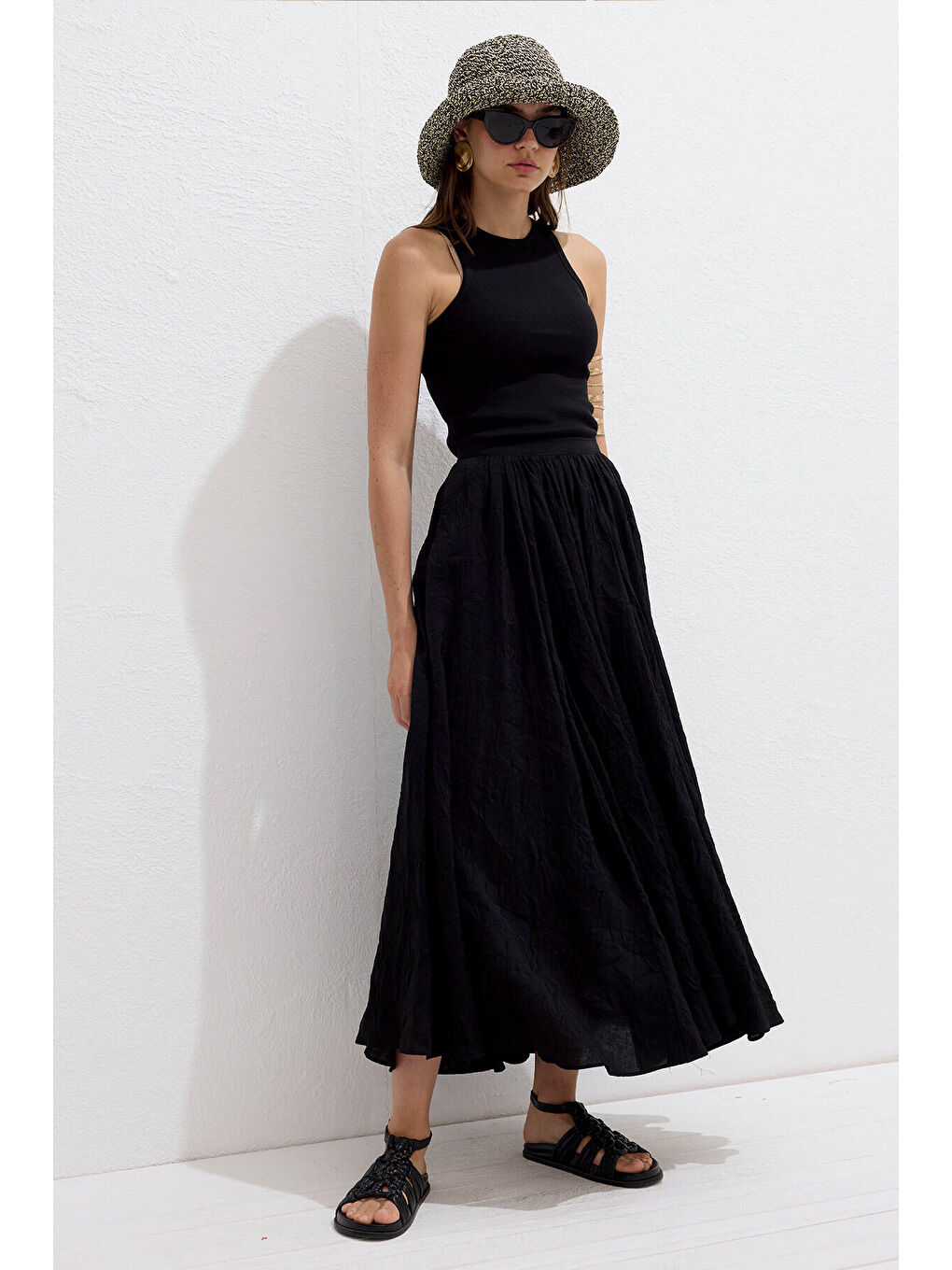 Crush Efekli Premium Etek Siyah-2