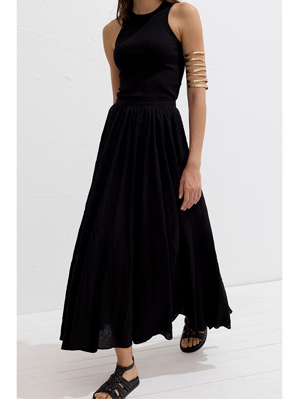 Crush Efekli Premium Etek Siyah-6