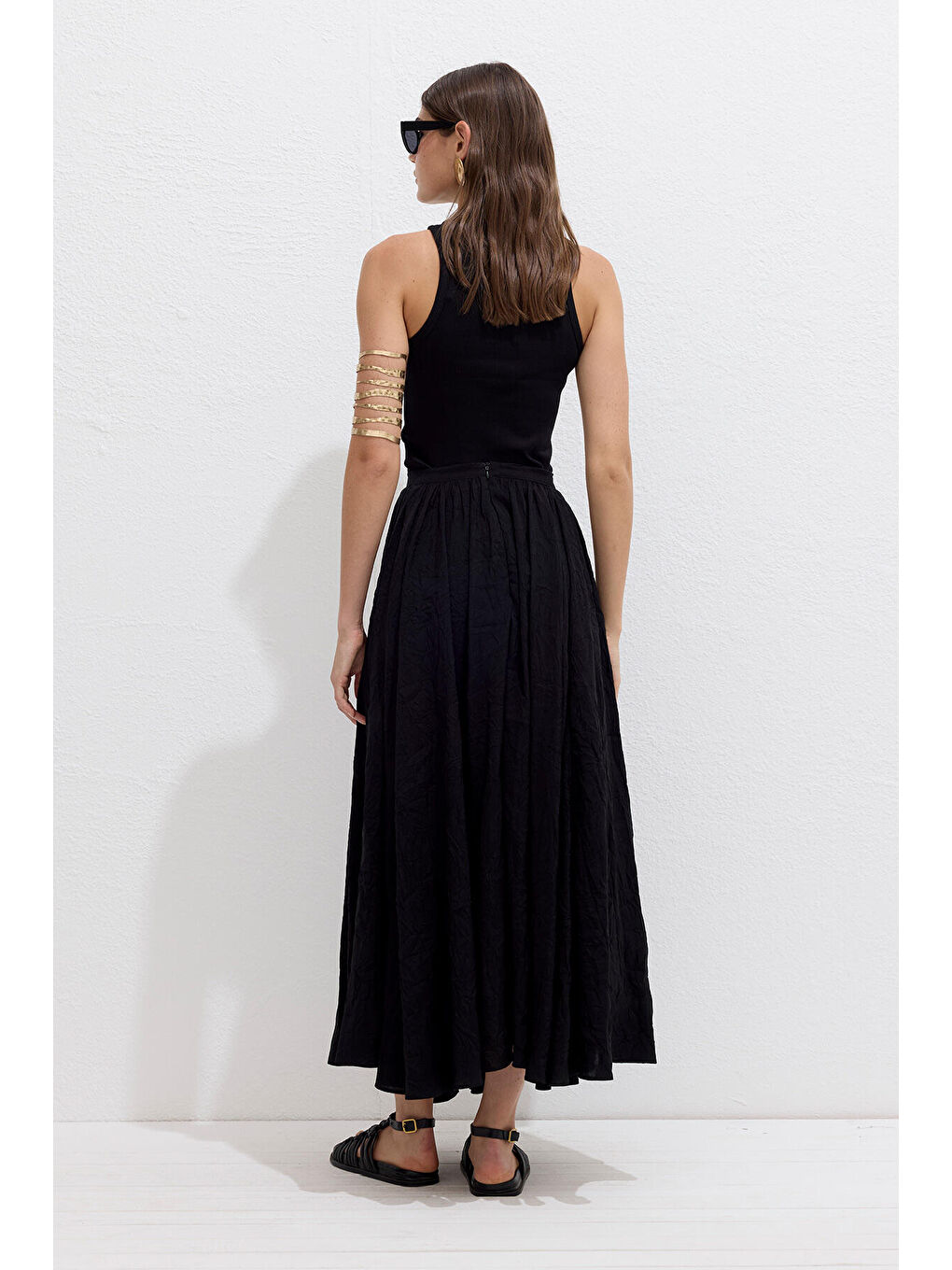 Crush Efekli Premium Etek Siyah-7