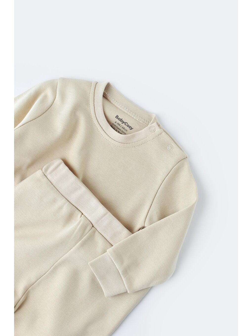 Ekru Organik Pantolon - Tshirt Set CSY3027-2