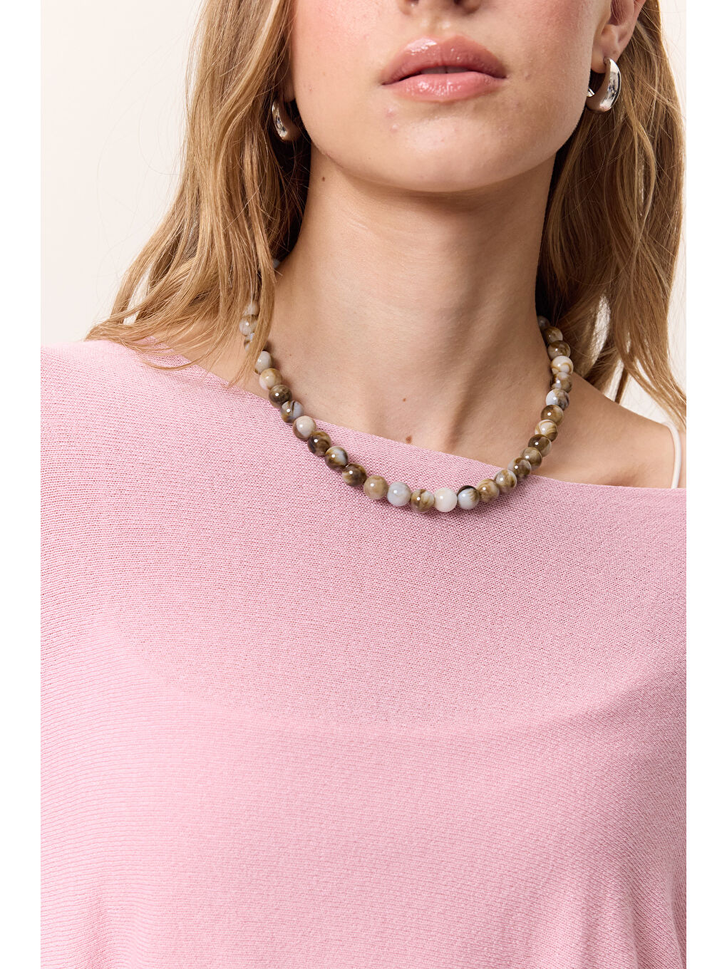 Reçine Boncuk Kolye Kahverengi-1