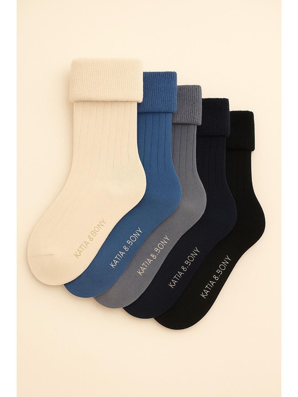 Lacivert 5'li Paket Çocuk Kalın Havlu Soket Çorap Blue Mix