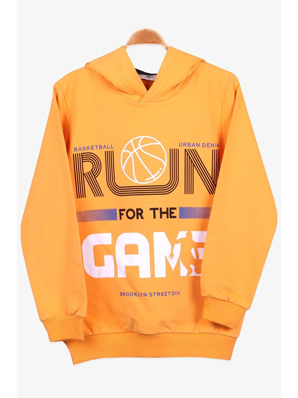 Breeze Hardal Sarı Erkek Çocuk Sweatshirt Basketbol Temalı Hardal Sarı (8-9 Yaş)