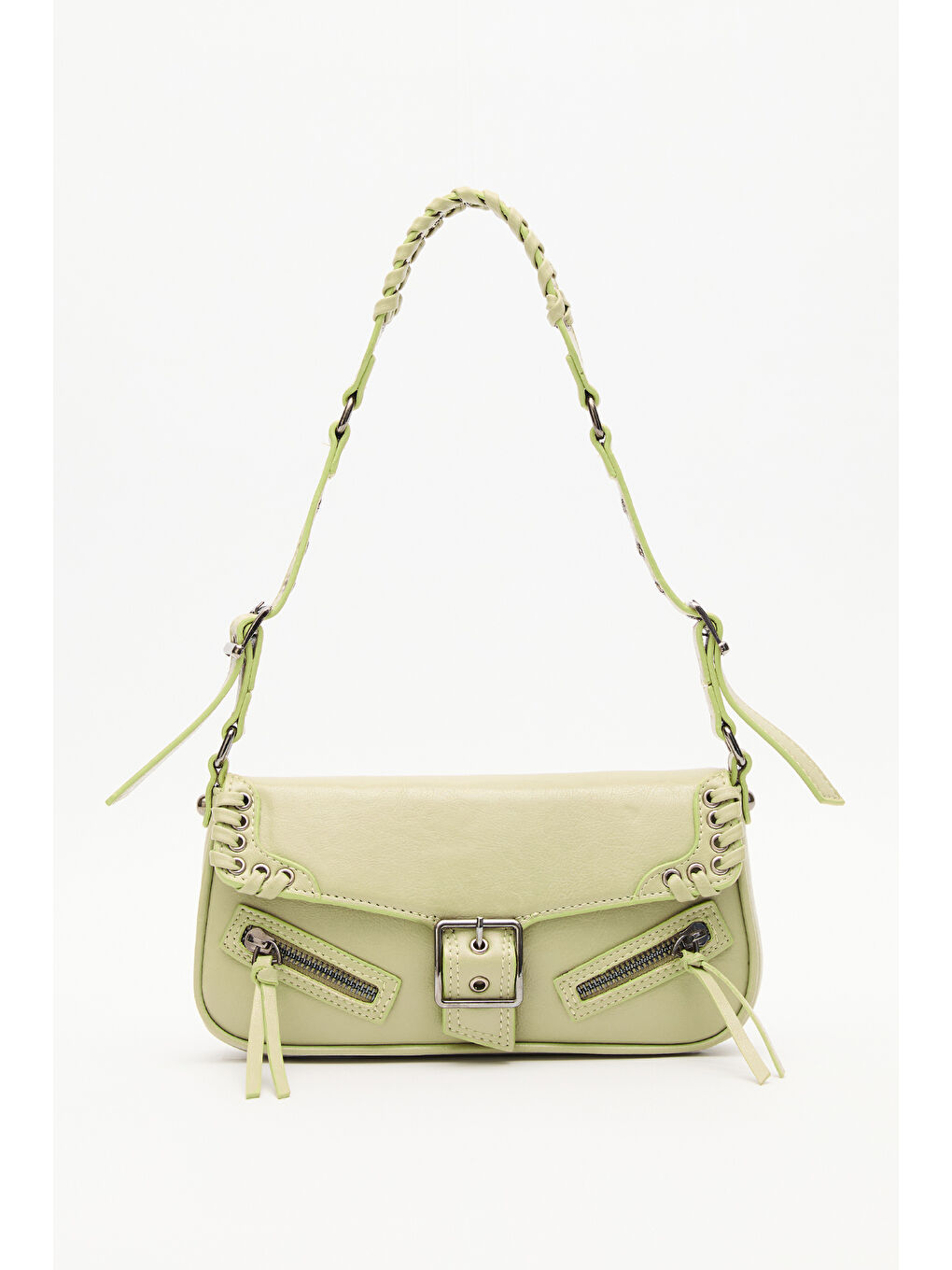 Toka Detaylı Omuz Çantası Soft Yeşil-2