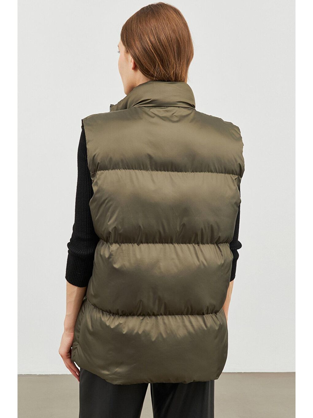 Haki Kadın  Astarlı  Su Ve Rüzgara Dayanıklı Regular Fit  Şişme Yelek BDY-2000-4