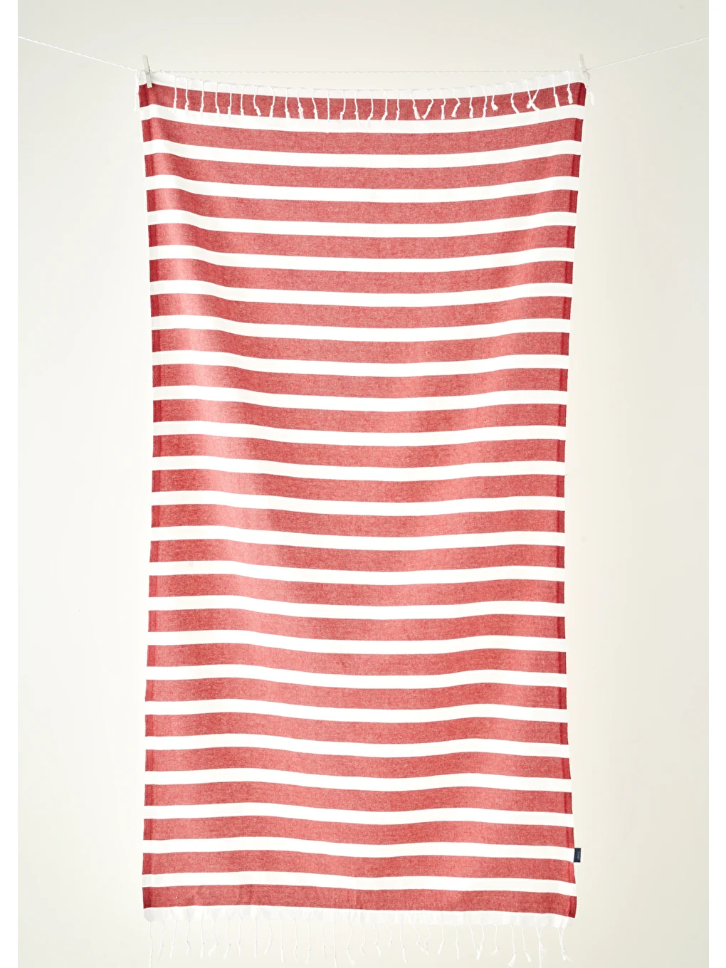 %100 Pamuk Lua Çizgili Peştamal Kırmızı (95x180 cm)-1