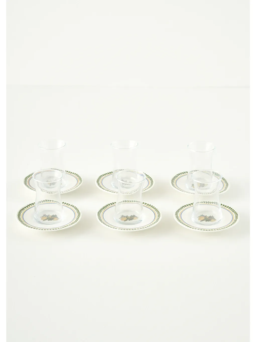 Karışık Limonlu Porselen 6'lı Çay Bardağı Seti (170 cc)