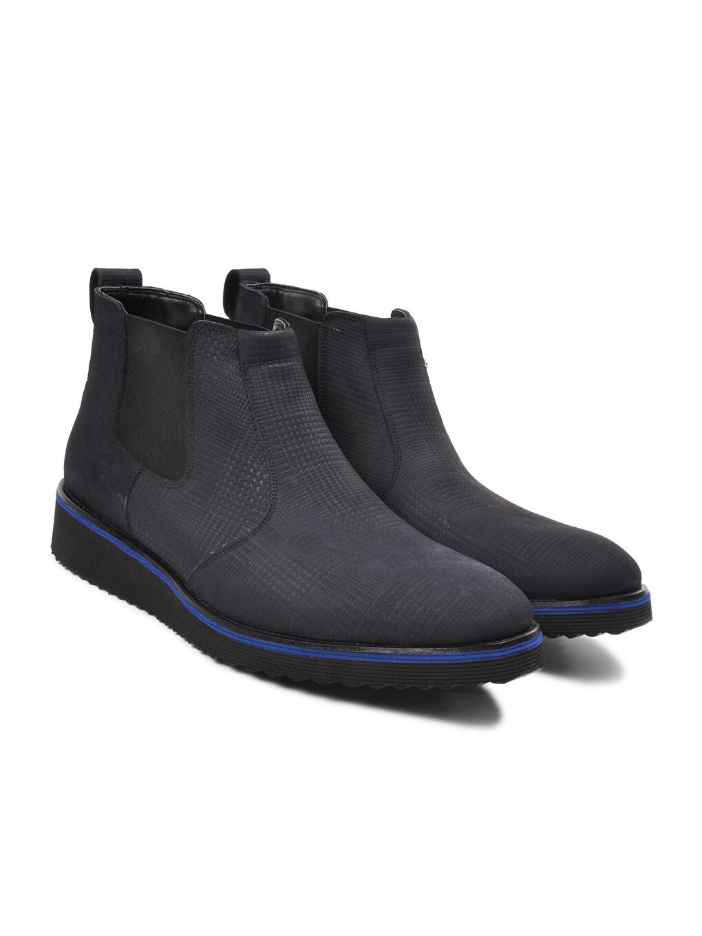 Lacivert Süet Hakiki Deri Erkek Bot 7588-1