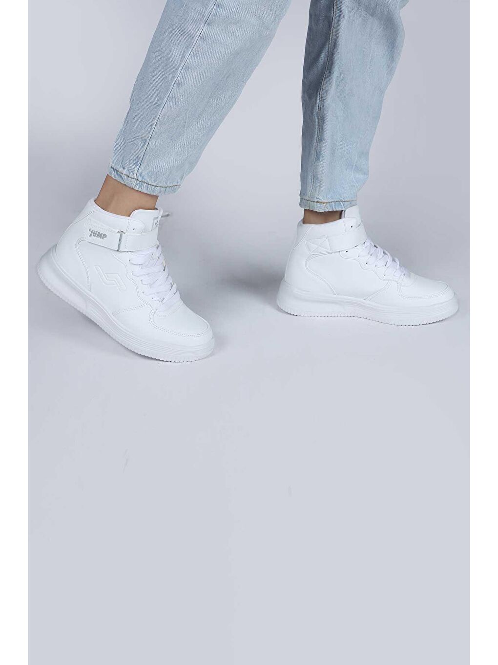 16308 Yüksek Bilekli Beyaz Kadın Sneaker Günlük Spor Ayakkabı-2