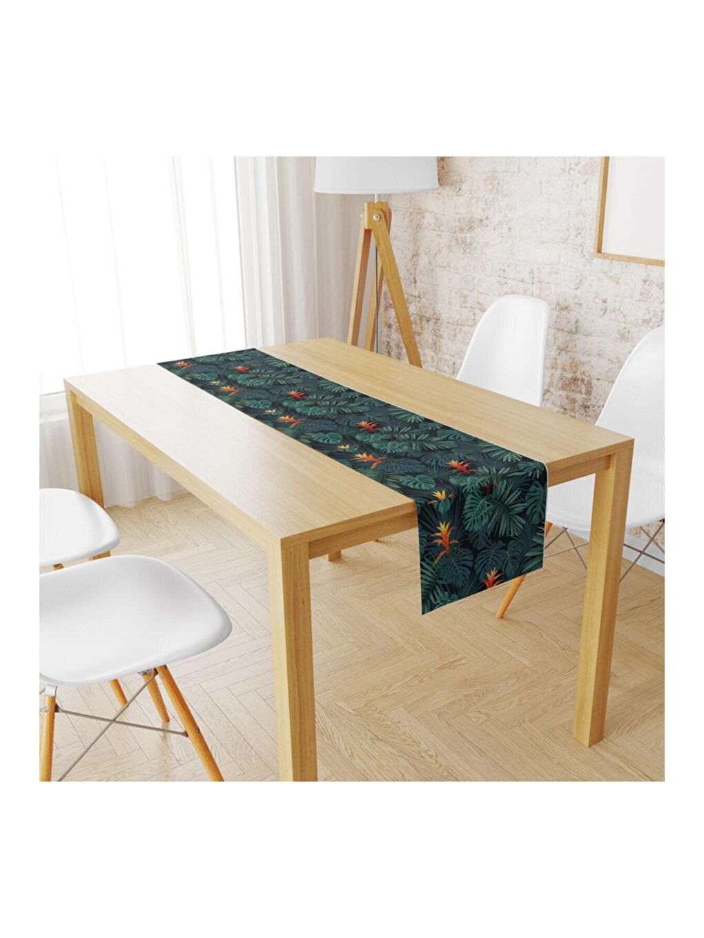 Karışık Kadife Kumaş Yeşil Yaprak Runnur Modeli 1135 40x140 cm