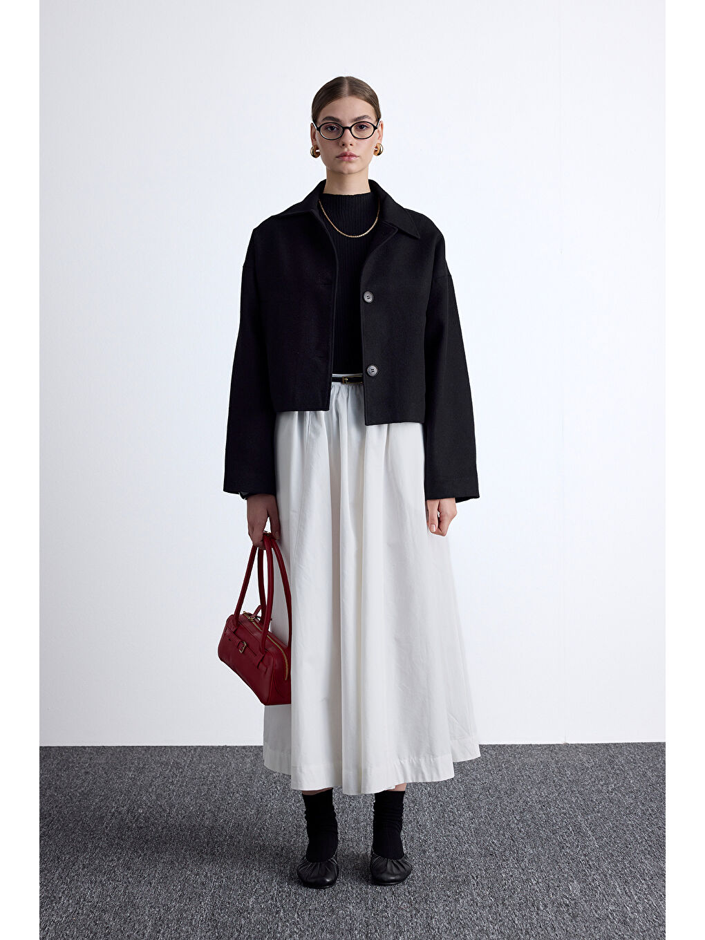 Dori Kısa Kaşe Kaban Siyah-1