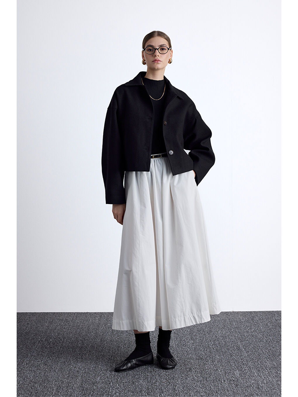 Dori Kısa Kaşe Kaban Siyah-4