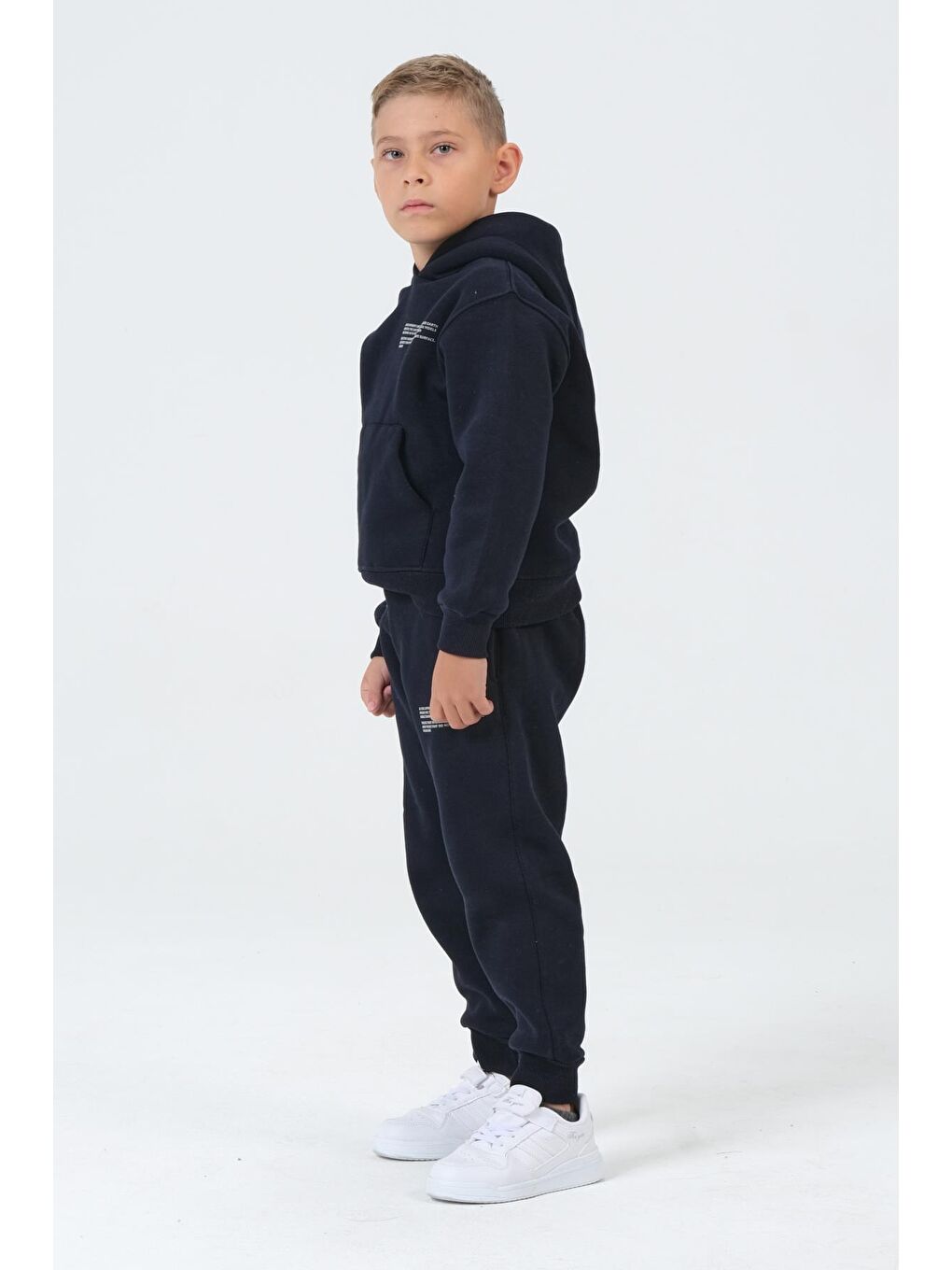 Lacivert Erkek Çocuk Kapüşonlu Çocuk Eşofman Takımı-3