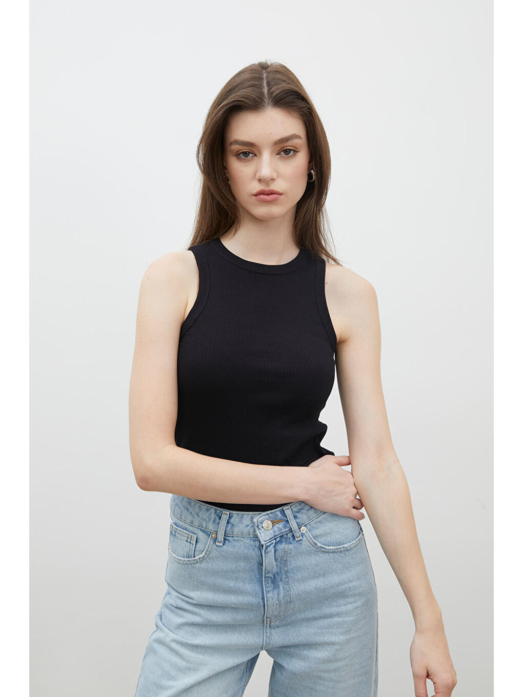 Siyah Pamuklu Sıfır Kol Body-2