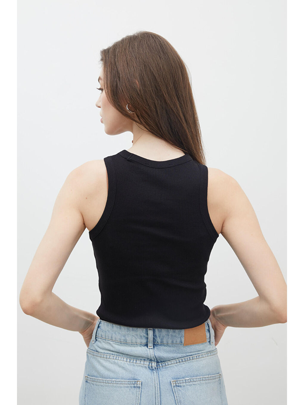 Siyah Pamuklu Sıfır Kol Body-3