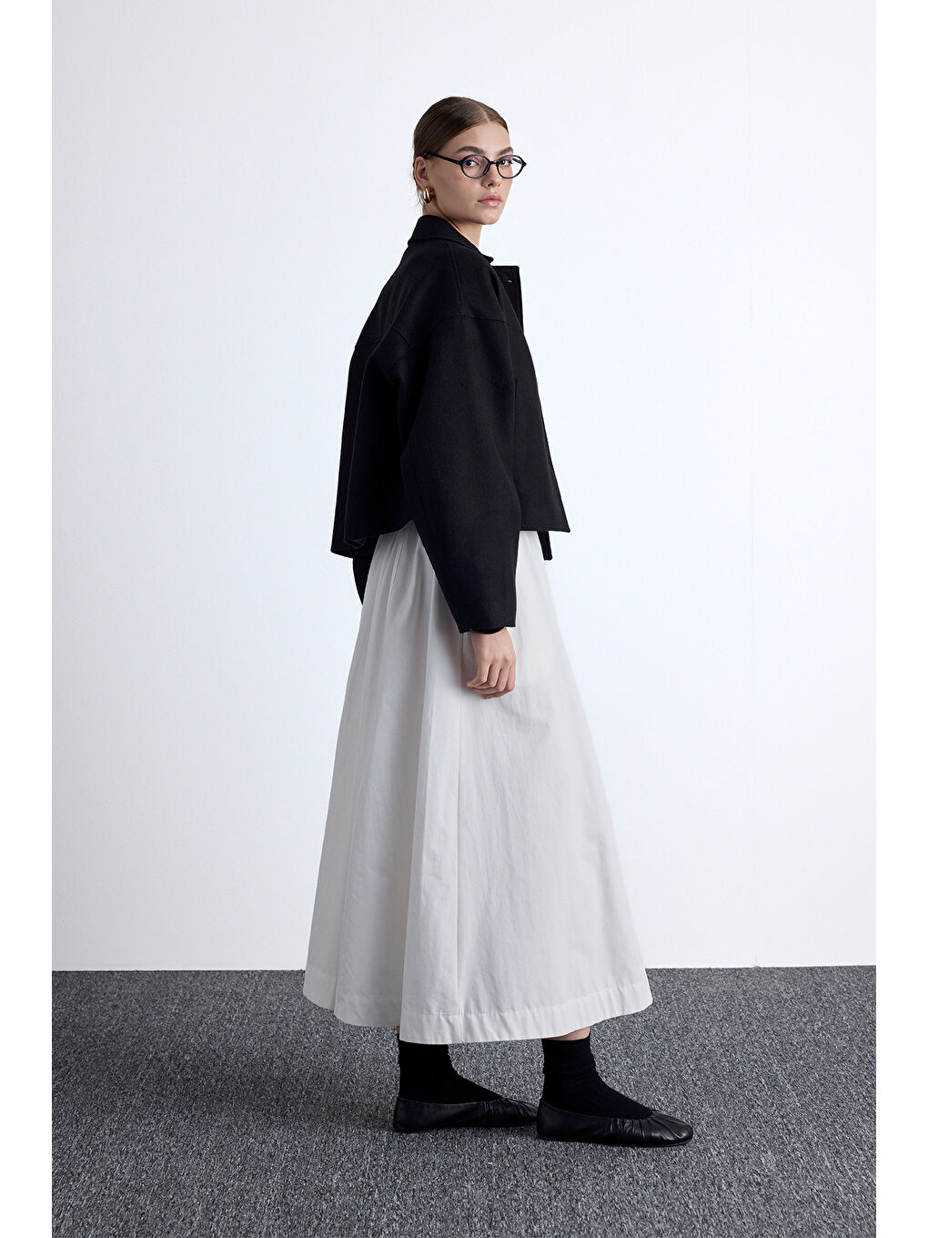 Dori Kısa Kaşe Kaban Siyah-6