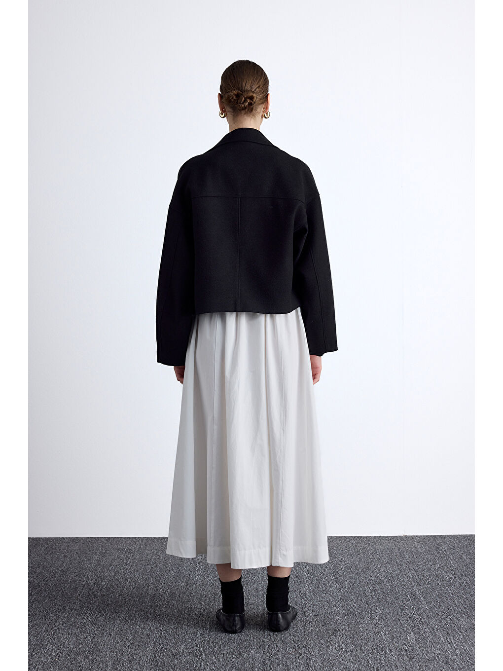 Dori Kısa Kaşe Kaban Siyah-7