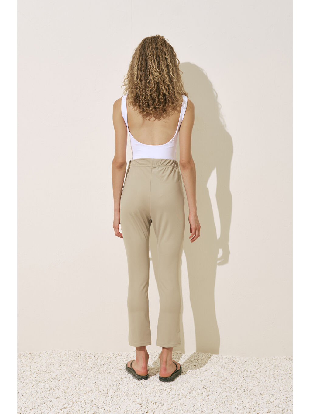 Flare Paça Tesettür Mayo Pantolon Yeşil-6