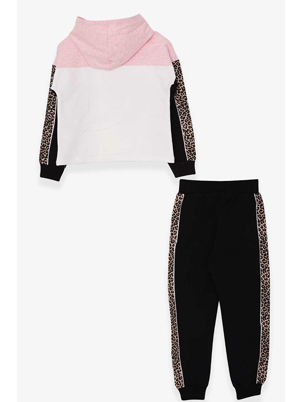 Pembe Kiz Çocuk Esofman Takimi Kalp Baskili Somon Melanj (6-9 Yaş)-1