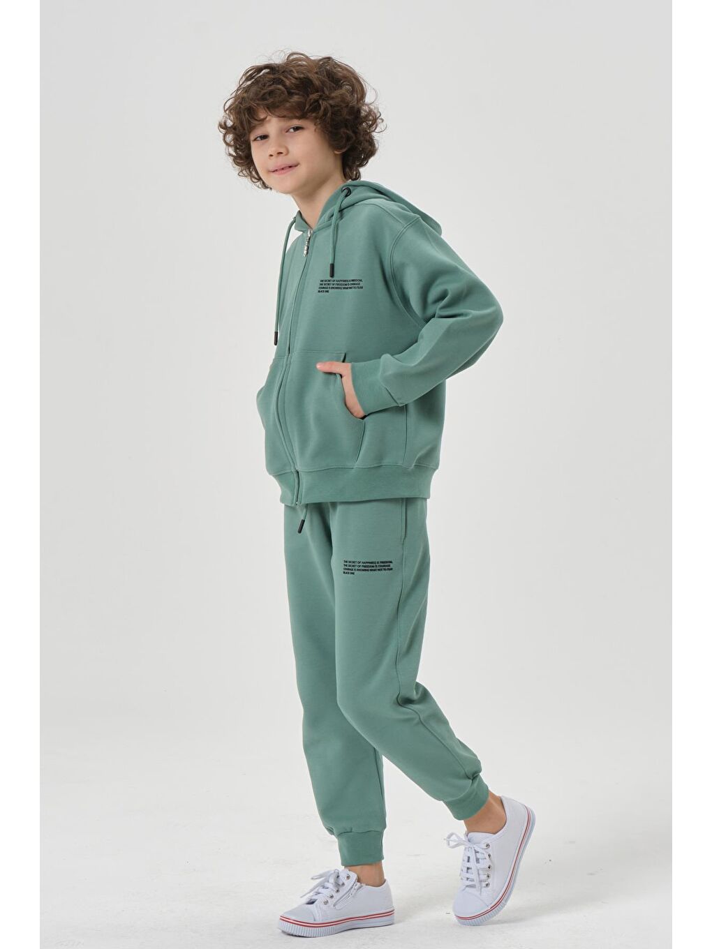 Yeşil Mevsimlik Erkek Çocuk Eşofman Takımı-1