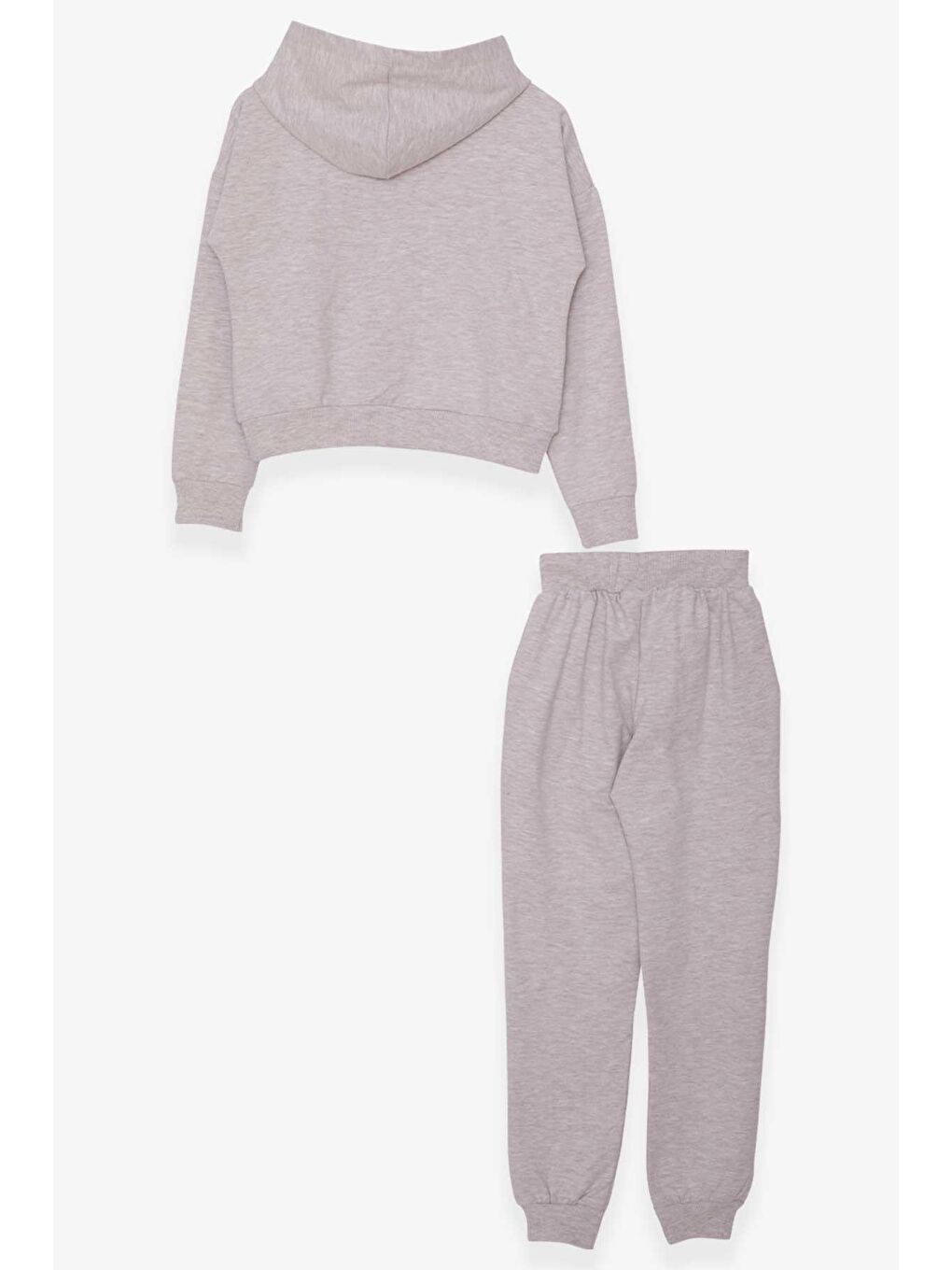 Kız Çocuk Eşofman Takımıı Baskılı Bej Melanj (8-14 Yaş)-1