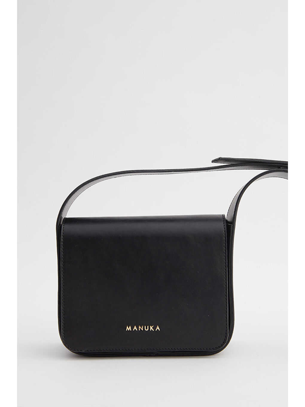 Geniş Cepli Kare Deri Çanta Siyah-4