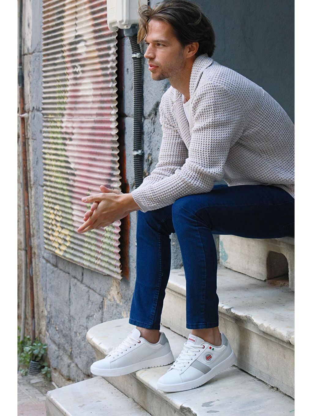 27796 Beyaz Erkek Sneaker Günlük Spor Ayakkabı-3