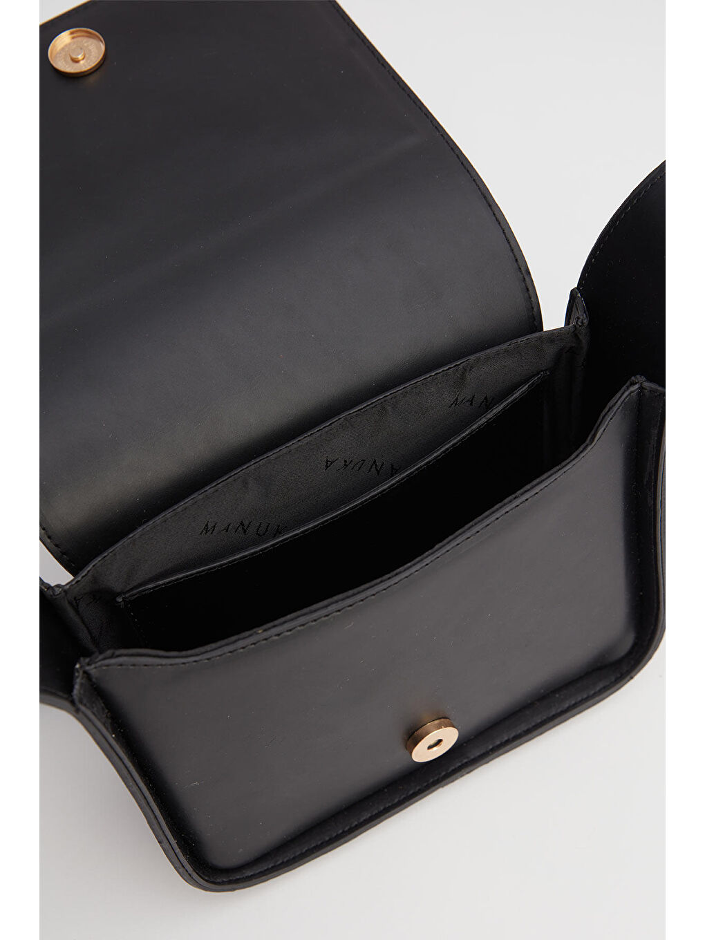 Geniş Cepli Kare Deri Çanta Siyah-6