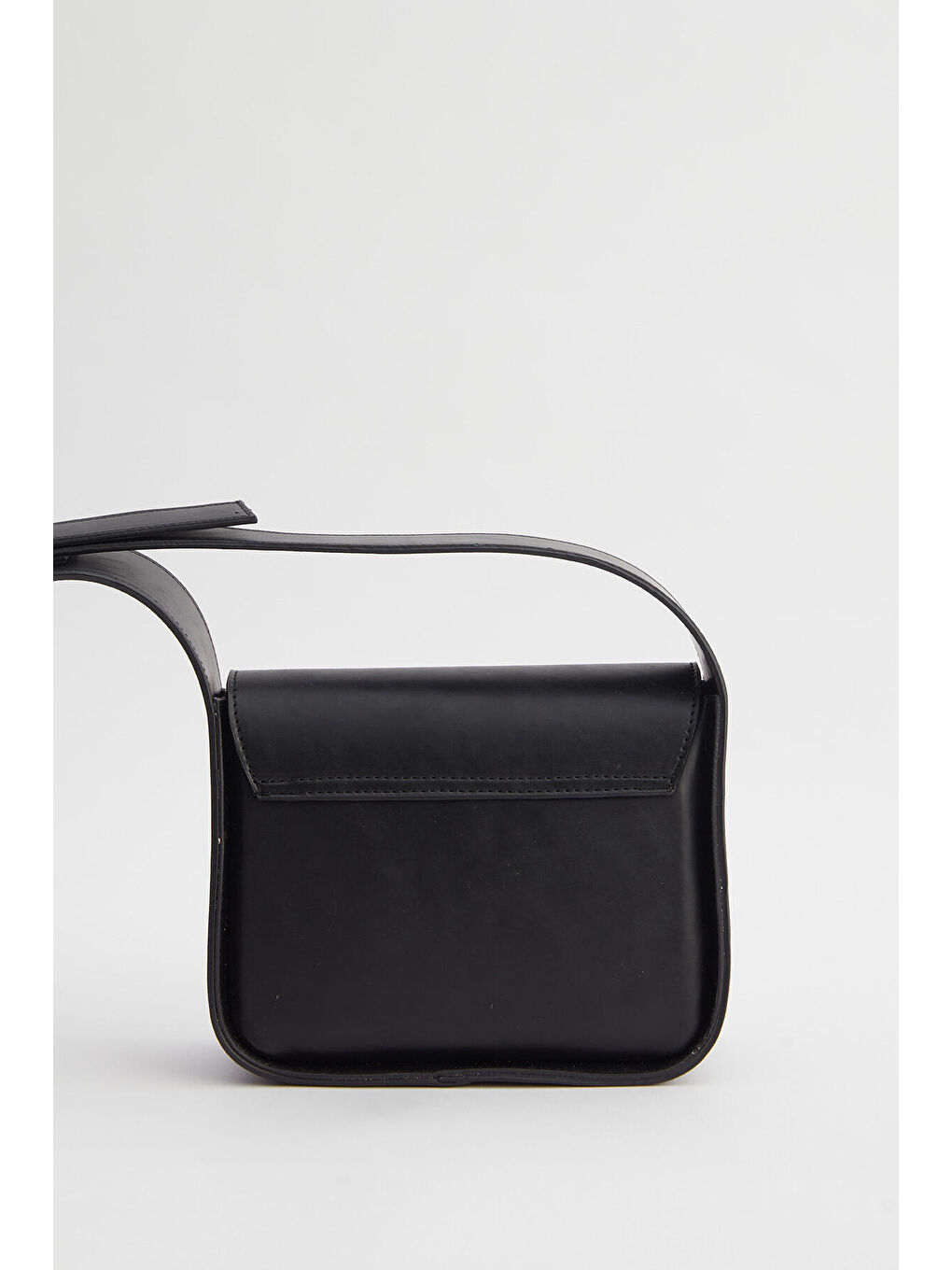 Geniş Cepli Kare Deri Çanta Siyah-7