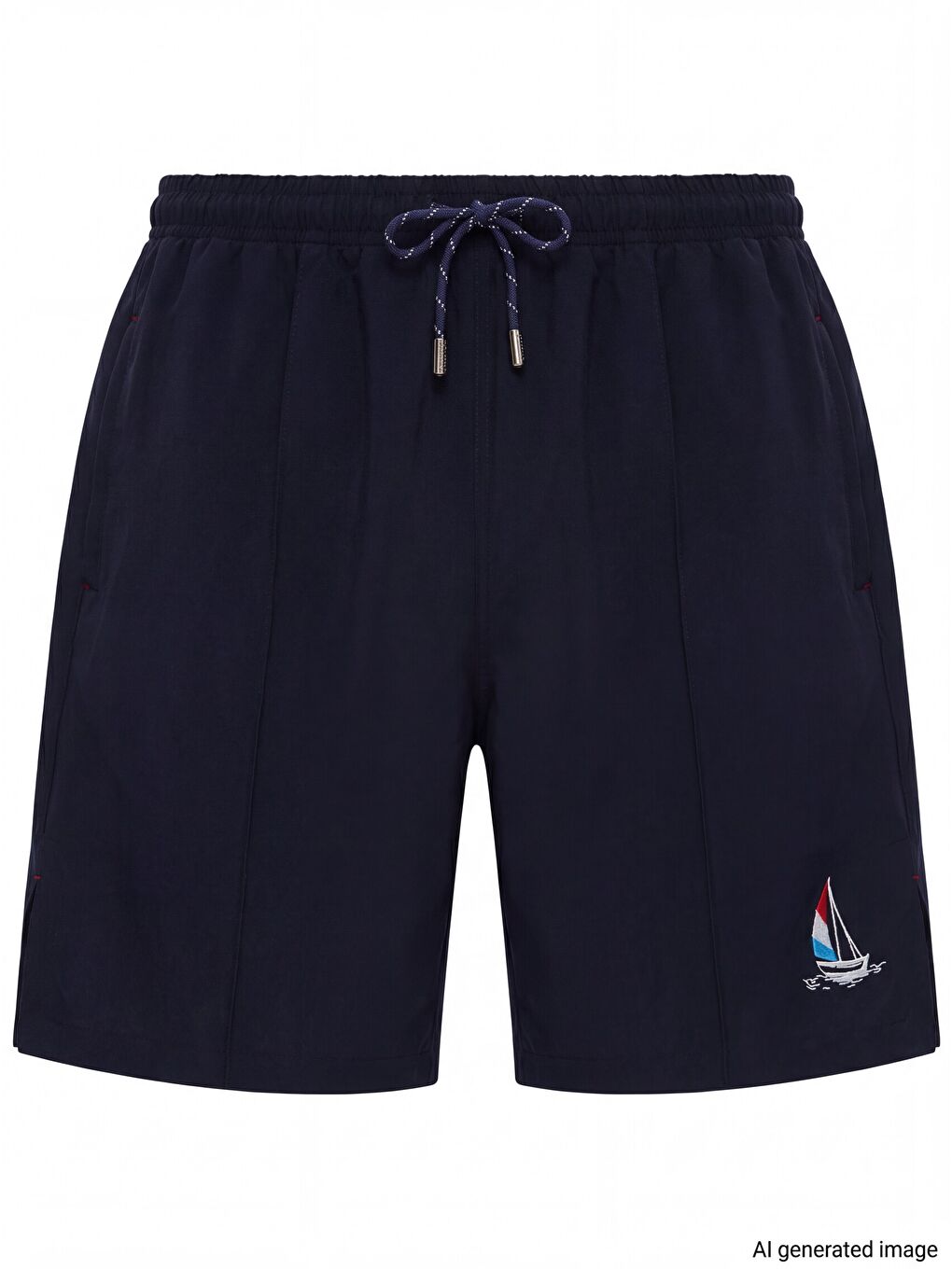 Yelken Nakışlı Lacivert Erkek Kısa Havuz Ve Deniz Şortu 5064