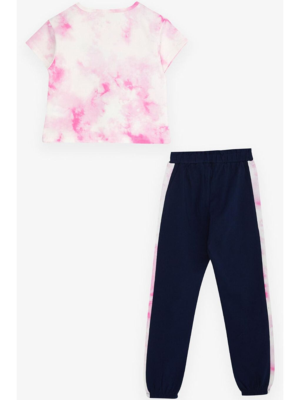 Kız Çocuk Eşofman Takımı Batik Desenli Kız Baskılı Pembe (8-10 Yaş)-1