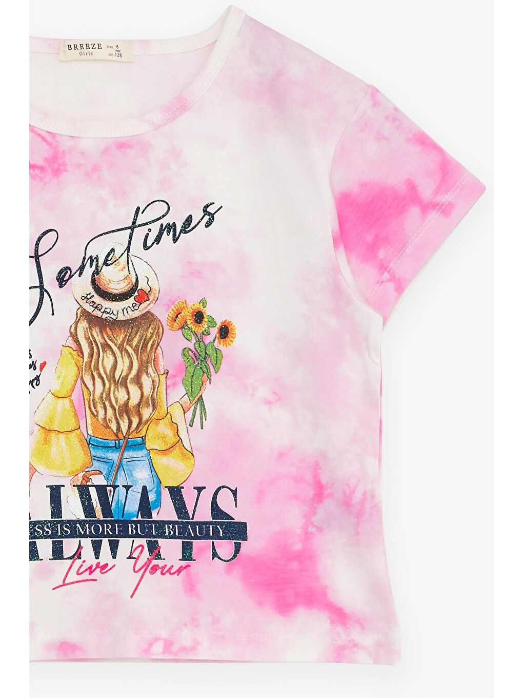 Kız Çocuk Eşofman Takımı Batik Desenli Kız Baskılı Pembe (8-10 Yaş)-2