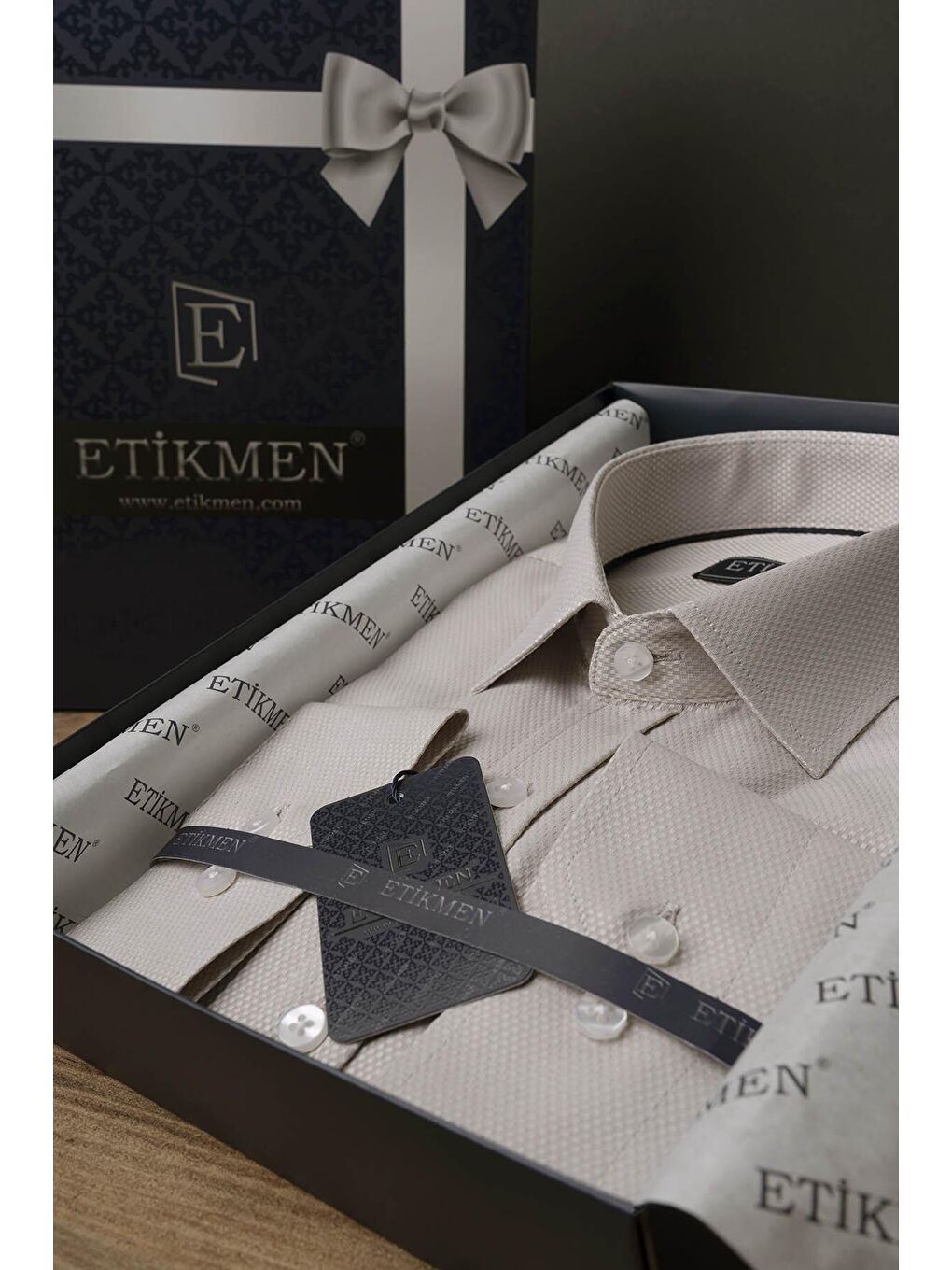 Bej Sütlü Kahve Slimfit Erkek Gömlek-6