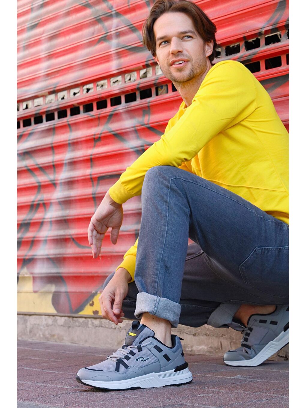 26518 Gri Erkek Sneaker Günlük Spor Ayakkabı-1