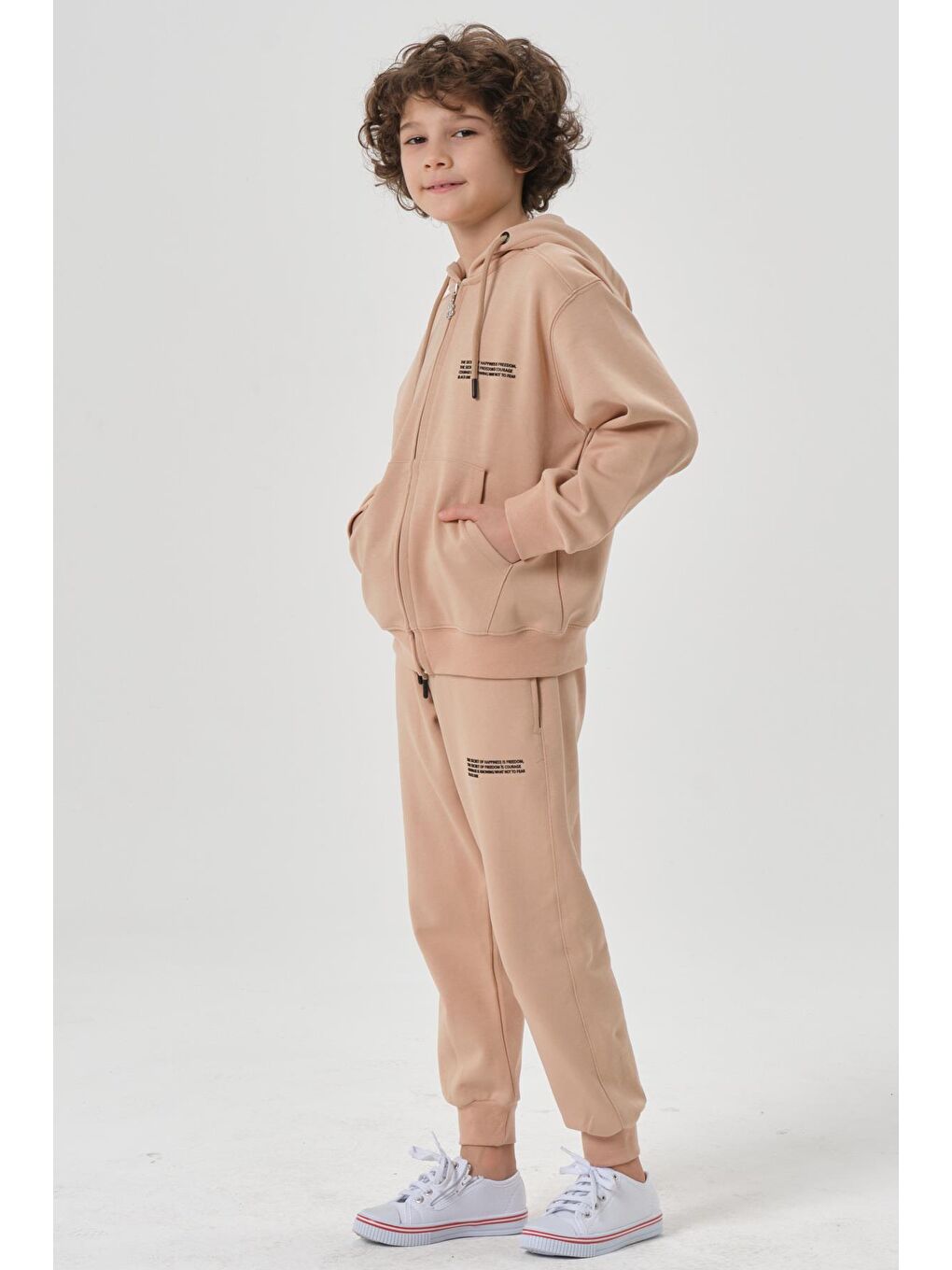 Bej Mevsimlik Erkek Çocuk Eşofman Takımı-1