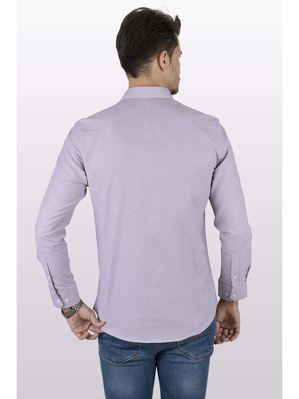 Kırmızı Açık Vişne Slimfit Erkek Gömlek-6