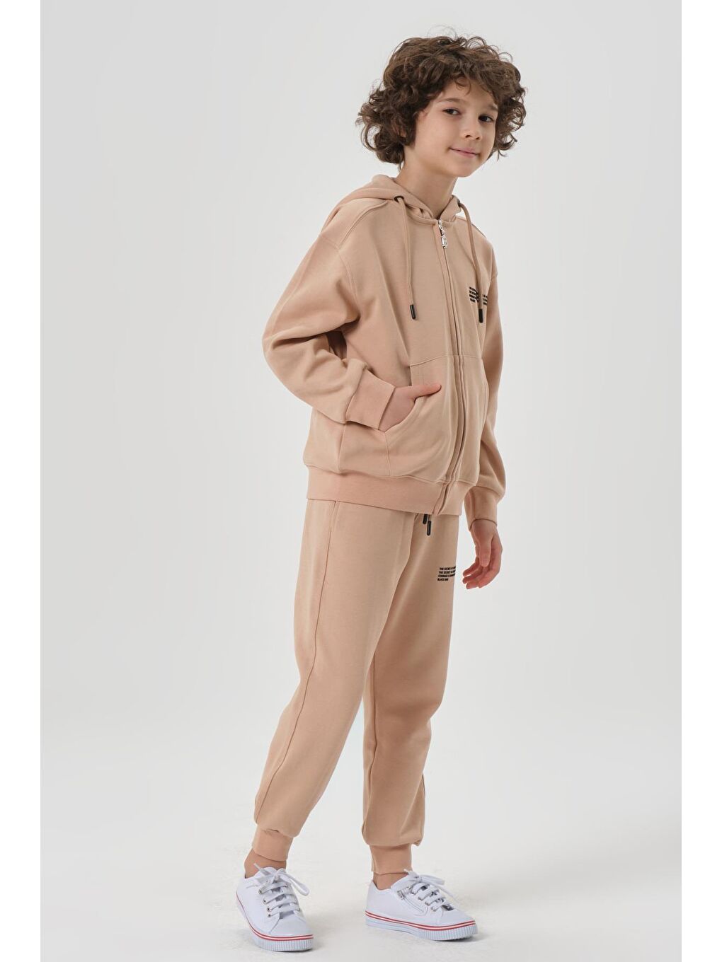Bej Mevsimlik Erkek Çocuk Eşofman Takımı-3