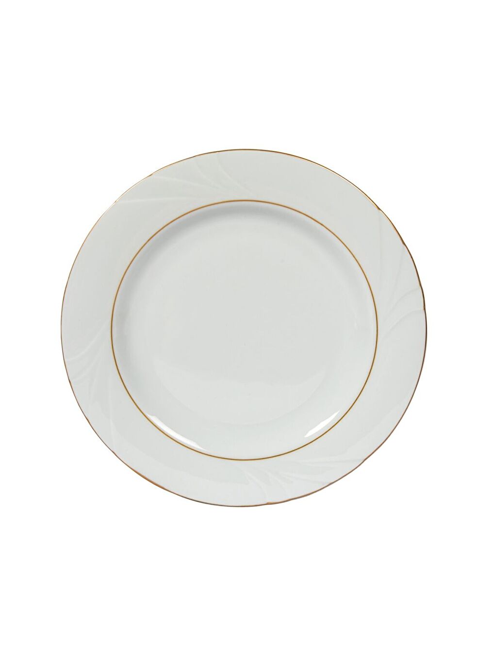 Ekru Soprano 20 cm Pasta Tabağı 6 Adet Çift Altın Yaldız