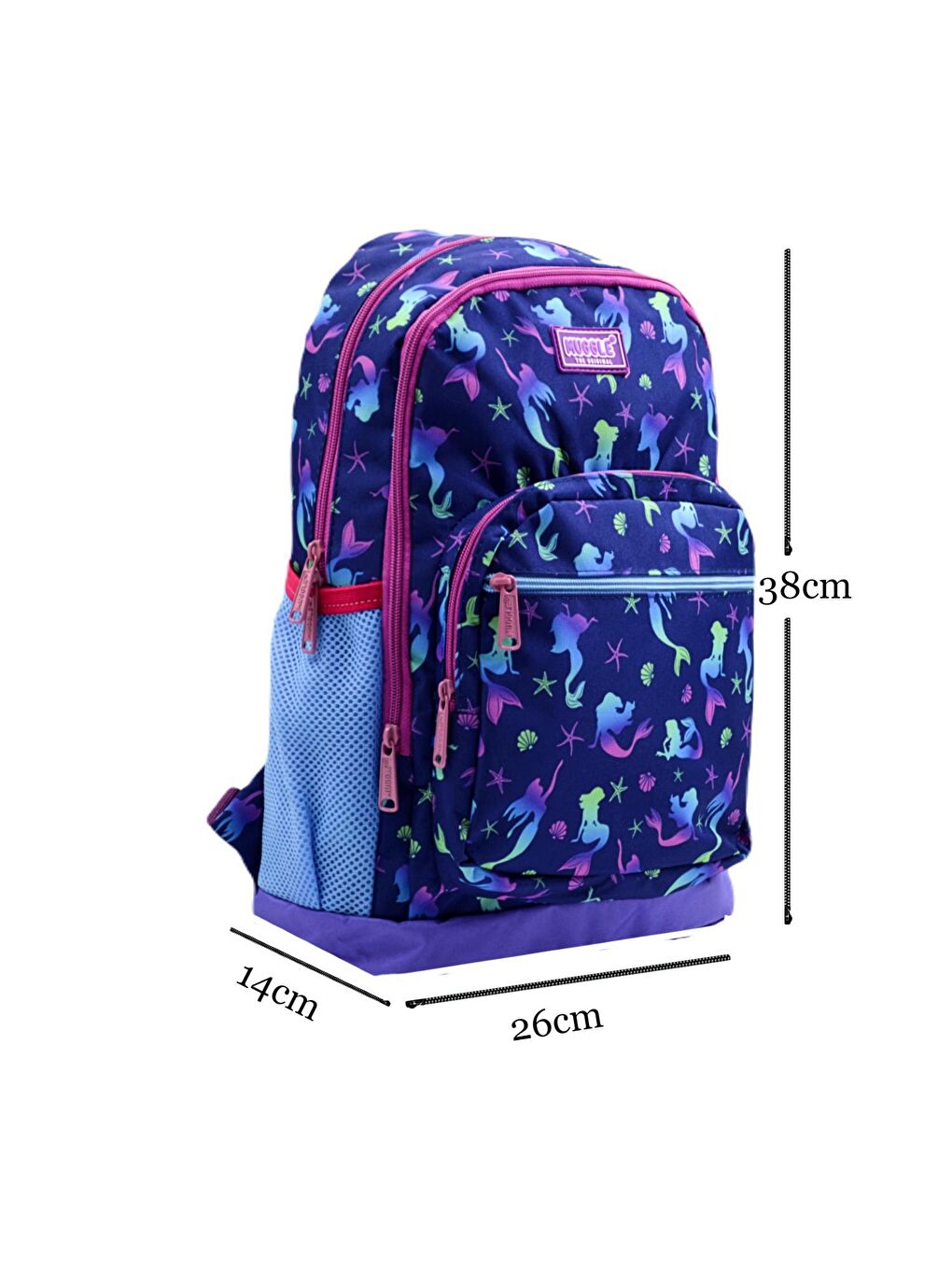 4 Bölmeli Mermaid Mor Okul Sırt Çantası(MU-0266)-1