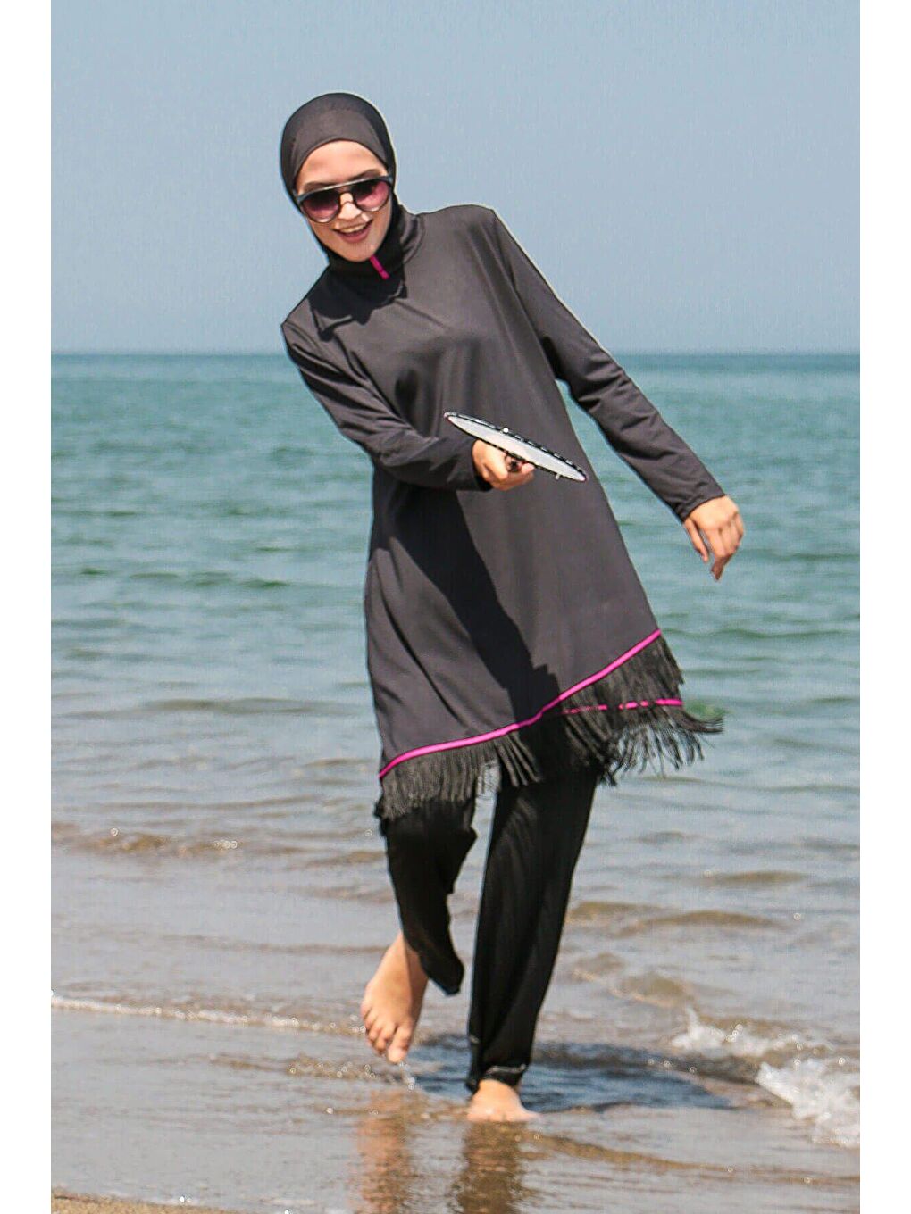 Siyah Tam Kapalı Tesettür Mayo M2105-2