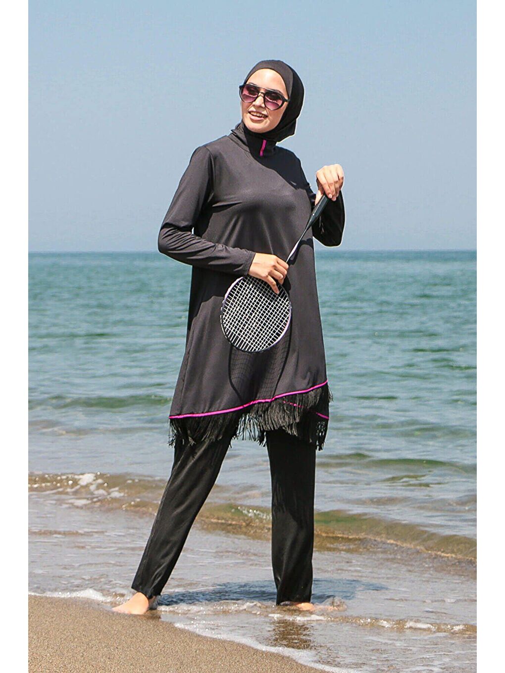 Siyah Tam Kapalı Tesettür Mayo M2105-3