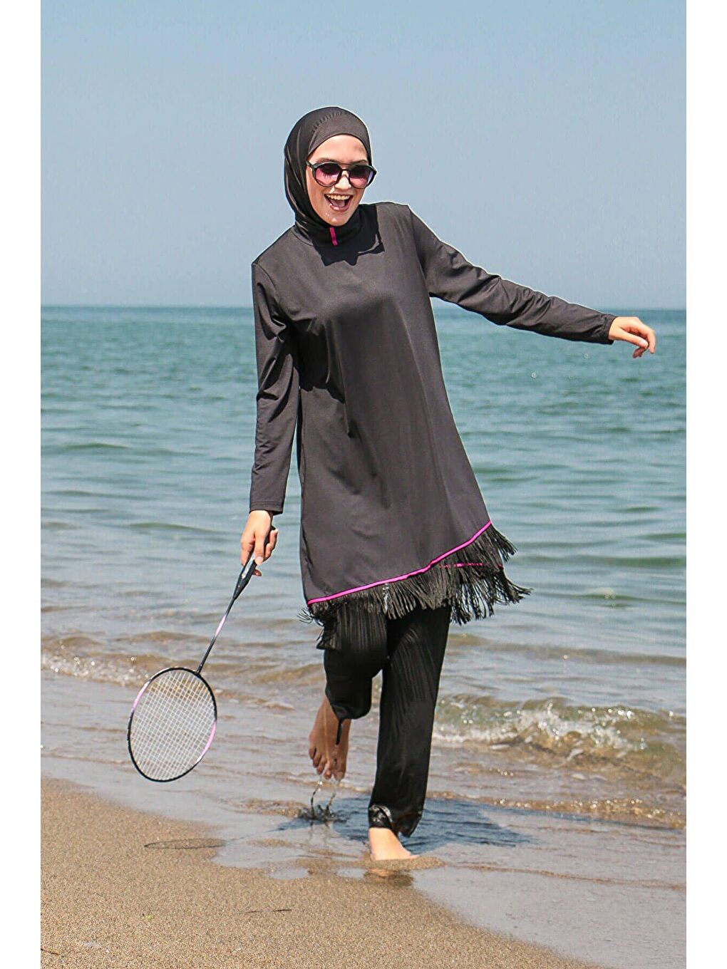 Siyah Tam Kapalı Tesettür Mayo M2105-4